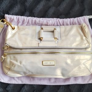 Jimmy Choo champaigne gold oversized clutch